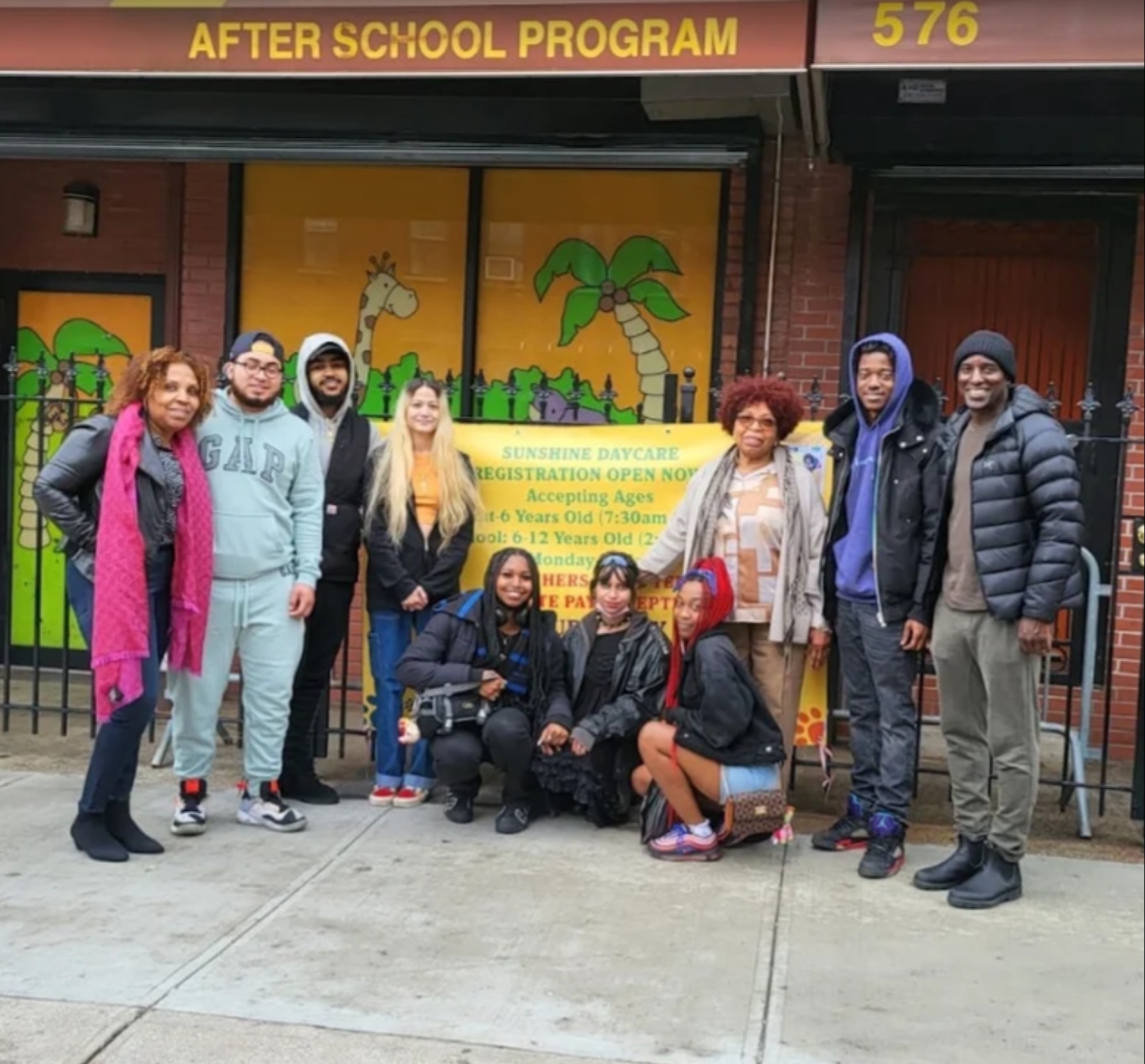 Blue Skate team outside an After School Program location